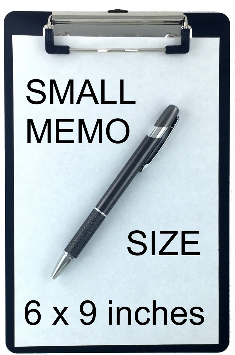 Trade Quest Memo Clipboard 6'' x 9'' Low Profile Clip Plastic (6-Pack) (Black) - Image 2